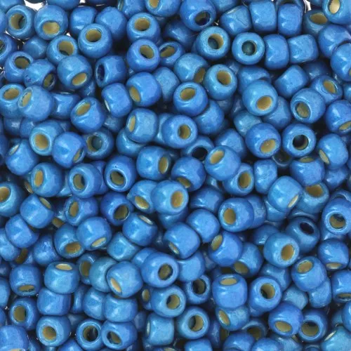 Rocaille Toho 8/0 TO8RPF583F - PF Caribbean Blue Mat Galvanized x8g