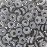 O Bead 4 mm Pastel Light Grey/Silver x5g
