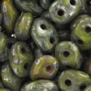 SuperDuo 2,5x5 mm Opaque Olivine Silver Picasso x10g