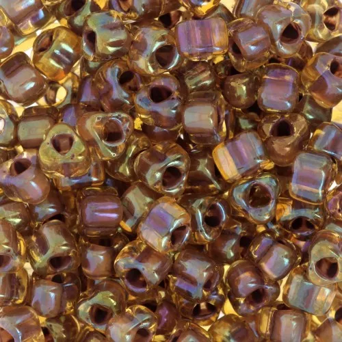 Miyuki 5/0 triángulo TR5-1162 - Cinnamon Lined Topaz Luster x8g