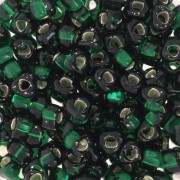 Triángulo Miyuki 5/0 TR5-1806 - Verde Oscuro Forrado de Plata x8g