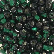Triángulo Miyuki 5/0 TR5-1806 - Verde Oscuro Forrado de Plata x8g