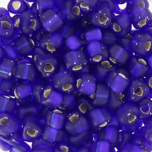 Triángulo Miyuki 5/0 TR5-20F - Cobalto mate forrado de plata x8g