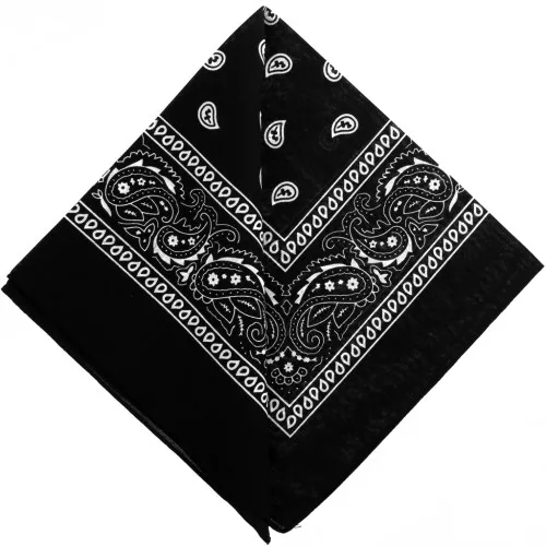 Pañuelo 100% algodón - Cachemira - Negro x1