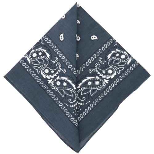 Bandana 100% algodón - Cachemira - Gris oscuro x1