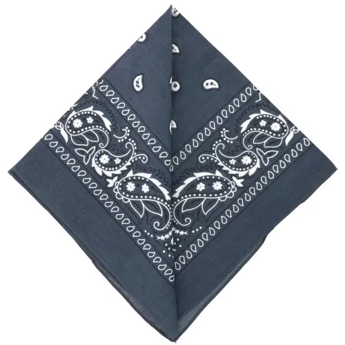 Bandana 100% algodón - Cachemira - Gris oscuro x1