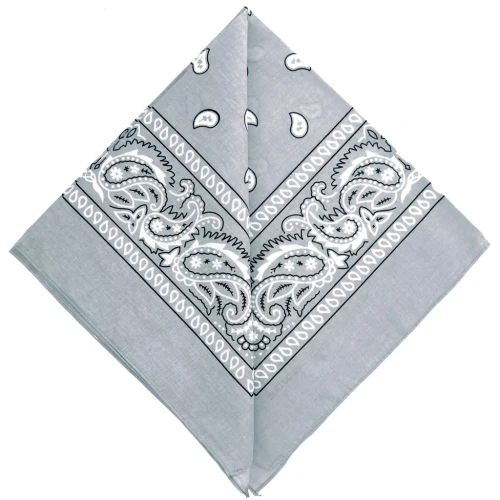 Bandana 100% algodón - Cachemira - Gris claro x1