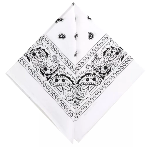Pañuelo 100% algodón - Cachemira - Blanco x1