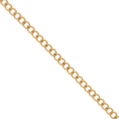 Cadena Rombo a rayas 6 mm - acero inoxidable 316L dorado x50cm