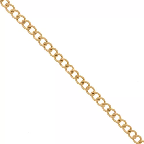 Cadena Rombo a rayas 6 mm - acero inoxidable 316L dorado x50cm