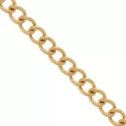 Cadena Rombo a rayas 6 mm - acero inoxidable 316L dorado x50cm
