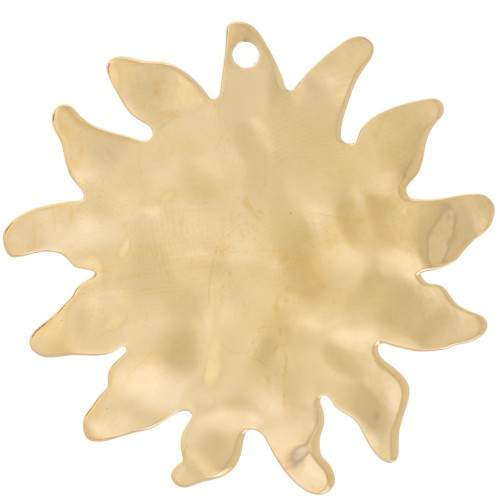 Colgante Sol Martillado 40 mm Acero Inoxidable Dorado x1