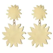 Pendientes Sol Martillado 16 mm - Acero Inoxidable 304L Oro x2