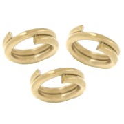 Anillas dobles de 4 x 0,6 mm - Acero inoxidable 316L dorado x 10