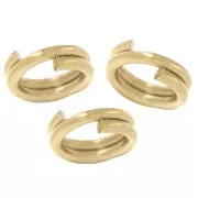 Anillas dobles de 4 x 0,6 mm - Acero inoxidable 316L dorado x 10