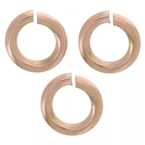 Anillas abiertas 5x1 mm - Fabricación europea - Acero inoxidable 316L dorado rosa x10