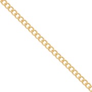 Cadena malla gourmette 2,3 mm Dorado con oro fino x1m