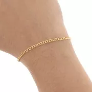 Cadena malla gourmette 2,3 mm Dorado con oro fino x1m