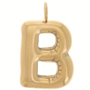 Colgante con letra del alfabeto en forma de globo, 24,5 x 14 mm - B - Acero inoxidable 304 Dorado x 1