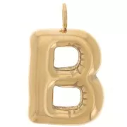 Colgante con letra del alfabeto en forma de globo, 24,5 x 14 mm - B - Acero inoxidable 304 Dorado x 1