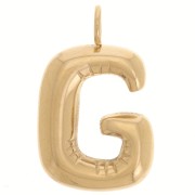 Colgante con letra del alfabeto y globo, 23,5 x 14,5 mm - G - Acero inoxidable 304 Dorado x 1