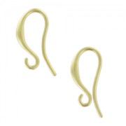 Ganchos para pendientes 15 mm Dorado con oro fino satinado x2