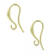 Ganchos para pendientes 15 mm Dorado con oro fino satinado x2