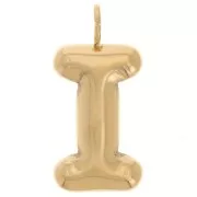 Colgante con letra del alfabeto en forma de globo, 23,5 x 11,5 mm - I - Acero inoxidable 304 Dorado x 1