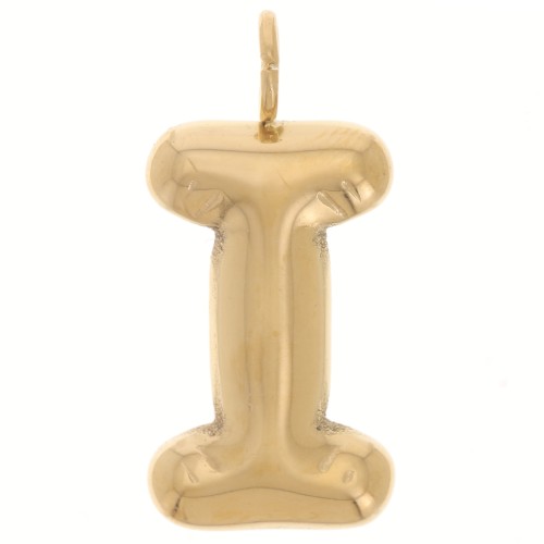 Colgante con letra del alfabeto en forma de globo, 23,5 x 11,5 mm - I - Acero inoxidable 304 Dorado x 1