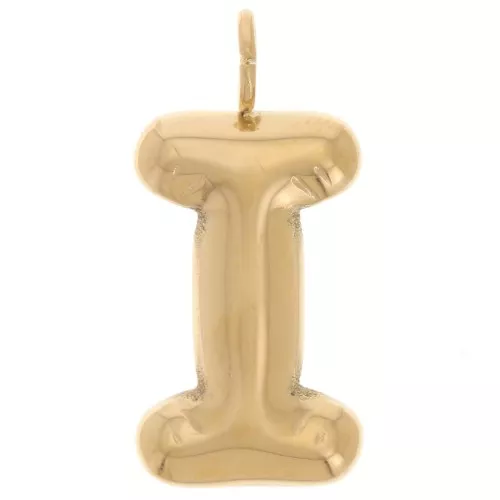 Colgante con letra del alfabeto y globo, 23,5 x 11,5 mm - I - Acero inoxidable 304 Dorado x1