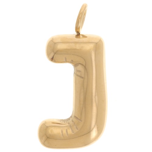 Colgante con letra del alfabeto y globo, 23,5 x 11,5 mm - J - Acero inoxidable 304 Dorado x 1