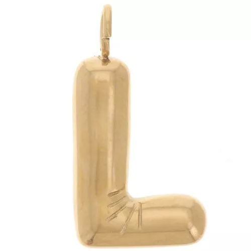 Colgante Letra Abecedario Bola 23x12 mm - L - Acero inoxidable 304L Dorado x1