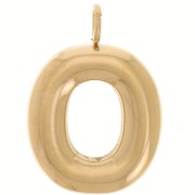 Colgante Letra Abecedario Bola 23x16 mm - O - Acero inoxidable 304L Dorado x1|raw }}