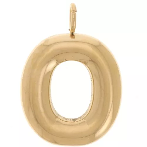 Colgante Letra Abecedario Bola 23x16 mm - O - Acero inoxidable 304L Dorado x1