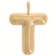 Colgante Letra Abecedario Bola 23x16 mm - T - Acero inoxidable 304L Dorado x1|raw }}