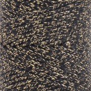 Cordón de algodón trenzado de 3 mm - made in France - Negro - Dorado x1m|raw }}
