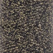 Cordón de algodón trenzado de 3 mm - made in France - Negro - Dorado x1m