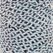 Cordón de algodón trenzado de 3 mm - made in France - Azul oscuro - Azul claro x1m|raw }}