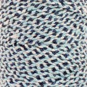 Cordón de algodón trenzado de 3 mm - made in France - Azul oscuro - Azul claro x1m
