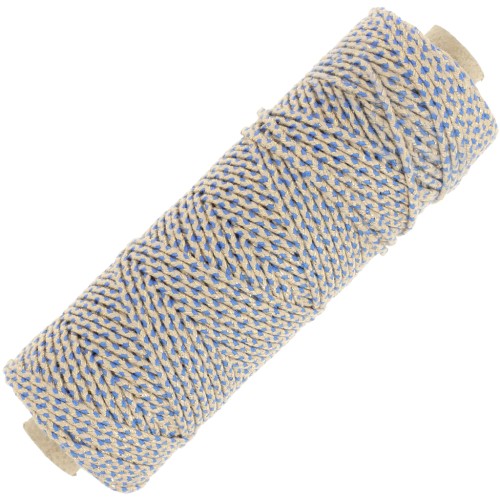 Bobina de cordón de algodón trenzado de 2,5 mm de fabricación francesa -Beige, Azul, Dorado x100m