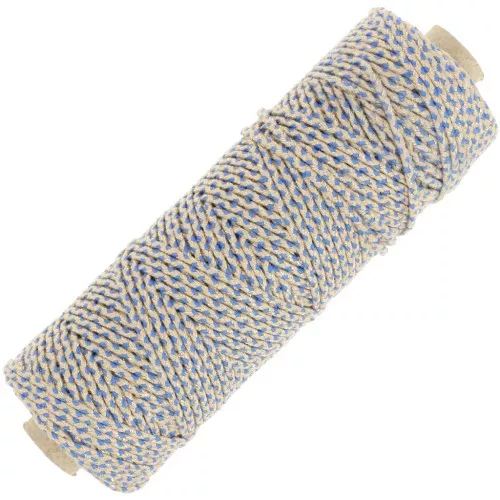 Bobina de cordón de algodón trenzado de 2,5 mm de fabricación francesa -Beige, Azul, Dorado x100m