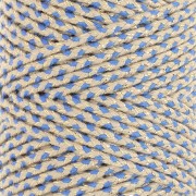 Bobina de cordón de algodón trenzado de 2,5 mm de fabricación francesa -Beige, Azul, Dorado x100m