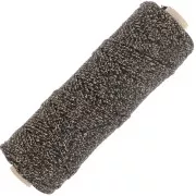 Bobina de cordón de algodón trenzado francés de 3 mm - Negro - Dorado x100m