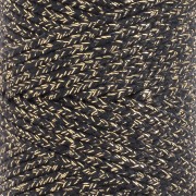 Bobina de cordón de algodón trenzado francés de 3 mm - Negro - Dorado x100m