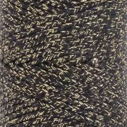 Bobina de cordón de algodón trenzado francés de 3 mm - Negro - Dorado x100m