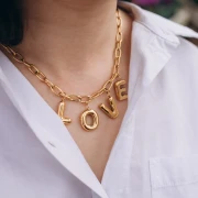 Colgante bola alfabeto letra 22x15 mm - Y - Acero inoxidable 304L Dorado x1