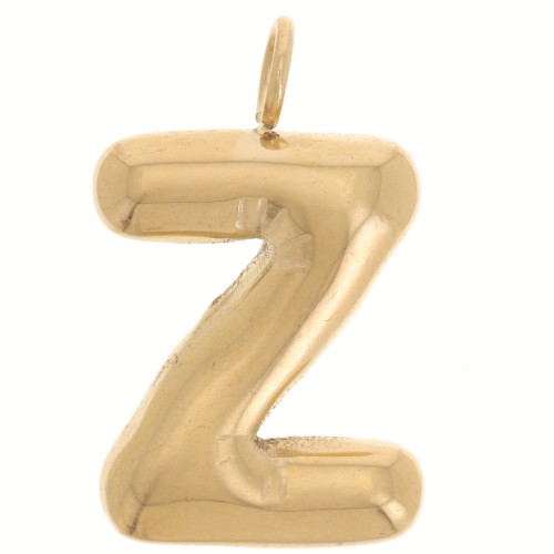 Colgante Letra Abecedario Bola 23x14 mm - Z - Acero inoxidable 304L Dorado x1
