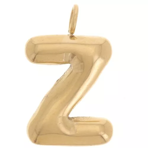Colgante Letra Abecedario Bola 23x14 mm - Z - Acero inoxidable 304L Dorado x1