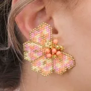 Cuentas redondas Shiny 4 mm Peach Coral x50