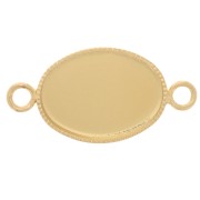 Entrepieza para cabujón ovalado con base plana 14x10 mm Dorado x1|raw }}